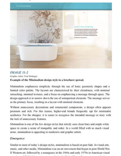 example of the minimalism design style in Chapter 11