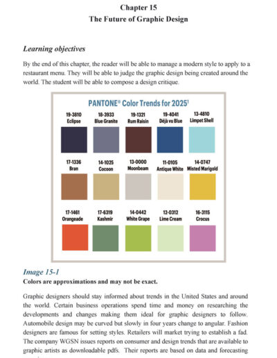 example of page in Chapter 15 showing color trends