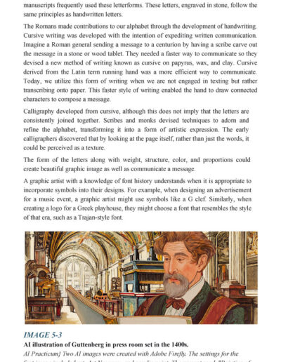 example of book page in Chapter 5 about the history of printing