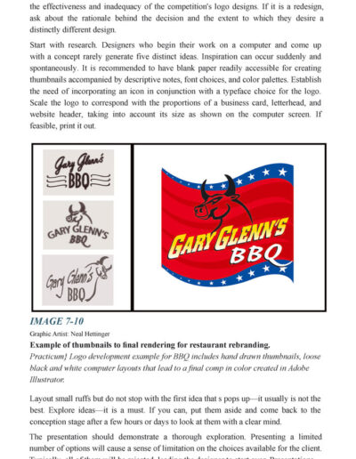 example of book page in Chapter 7 about logo design